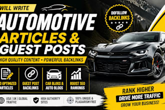 write automotive articles and car guest post backlinks for auto blogs