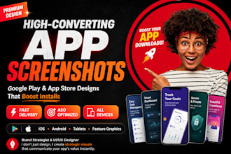 design app screenshots for app store and play store