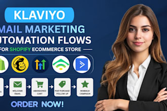 set up ecommerce klaviyo email marketing automation workflows for shopify store