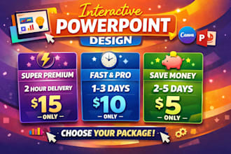 design interactive powerpoint presentation and canva slides