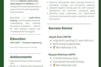 be your personal chess coach and provide plan for improving