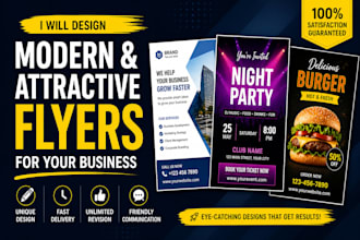 design modern and attractive flyers for your business