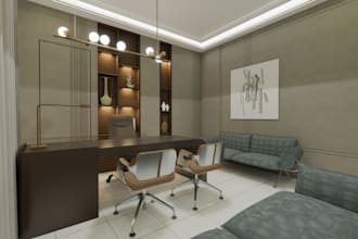 create professional office interior design with 3d renders