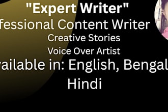write articles in bengali, hindi, and english