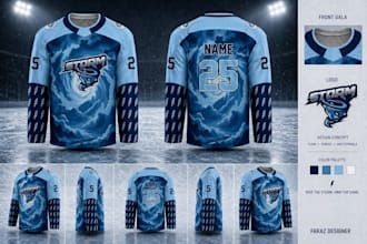 layout ice hockey jersey design with unlimited revisions