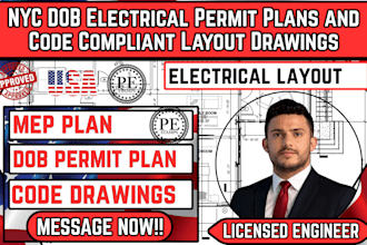 nyc dob electrical permit plans and  code compliant layout drawings
