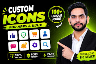 design modern app icons and UI icon sets for mobile apps