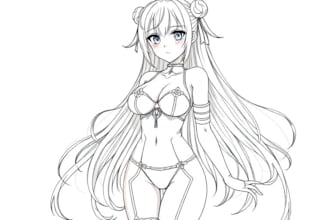 draw custom anime dakimakura art and body pillow for your oc, anime character
