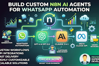 build custom n8n ai agent whatsapp automation workflow meta cloud api gpt claude