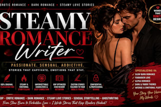 write erotic romance steamy love story dark romance for KDP