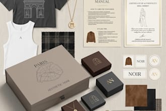 design a visual identity and aesthetic brand packaging