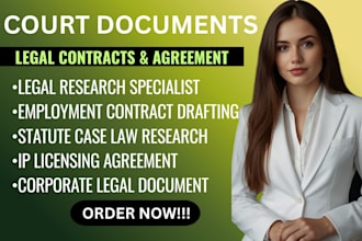 draft professional legal documents, contracts, and legal research
