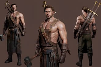 create unreal engine metahuman game character 3d modeling with xgen hair, daz3d