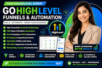 setup gohighlevel funnels, CRM automation and saas white label system