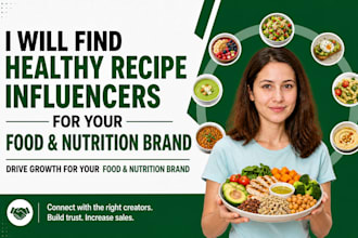 find healthy recipe influencers for food and nutrition brand
