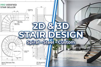 design custom 2d and 3d stairs in spiral, steel staircases for home, business