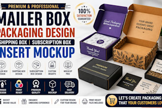 mailer box packaging design shipping box subscription box insert mockup