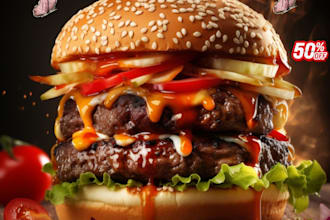 design professional burger and food social media ads