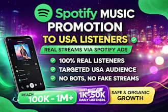 spotify music promotion to USA listeners without bot streams using spotify ads
