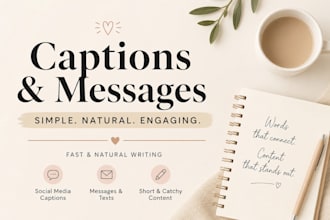write engaging captions, messages and short texts for your brand