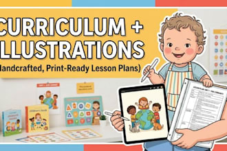 design a creative children curriculum, lesson plans, and illustrations