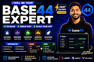 migrate base44 to wordpress, fix base44, debug base44, base44 integration