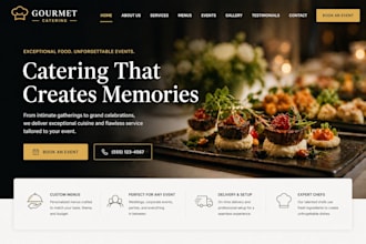 design wix catering service website chef food event booking delivery website