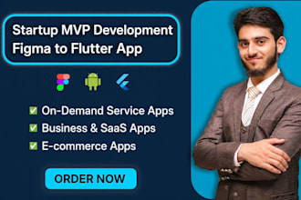 turn figma UI design into flutter mvp app for startups with modern UI