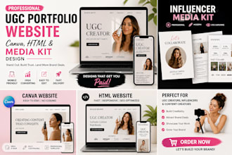 design ugc portfolio canva website landing page html influencer media kit