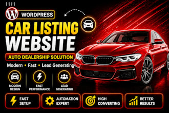 build car listing website or auto dealership website in wordpress