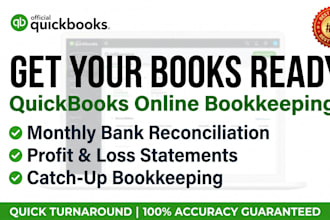 do quickbooks online bookkeeping, catch up, reconciliation