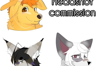 drawing furry or feral headshots, full rendered 20usd