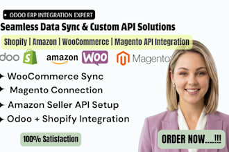 integrate odoo erp with shopify amazon woocommerce magento via API custom data