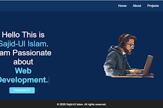 create responsive landing page using HTML CSS javascript or react