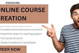 create online course curriculum, course content, slides, workbook lesson plan