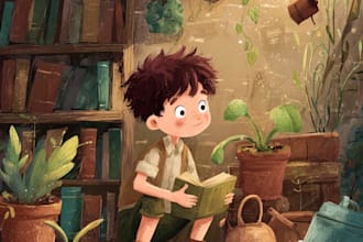 draw cute children story book illustrations