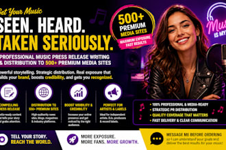 do music press release and distribute to major outlet