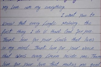 write a handwritten love letter for girlfriend in 24 hours