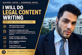 do legal content writing for any online platform