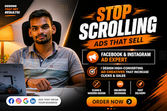 design high converting facebook ads instagram ads and social media post