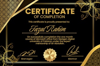 create modern certificate design for school, event or business