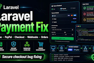 fix laravel stripe paypal checkout bugs