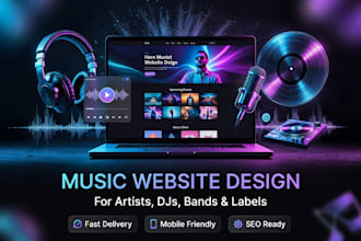 create music website design podcast dj website website on wordpress wix website