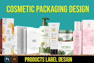 design luxury cosmetic packaging box, skincare label design