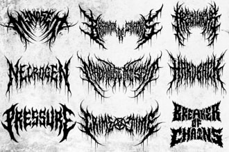 draw a death metal logo
