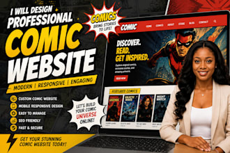 design and develop a stunning comic website or webtoon platform