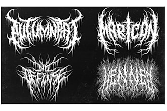 create death metal, black metal, and brutal death metal logo