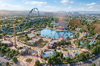 design 3d play park, theme park, water park and kids playground