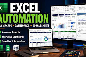 automate excel vba, macros, dashboards, google sheets