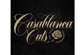 design barbershop salon wordmark text logo